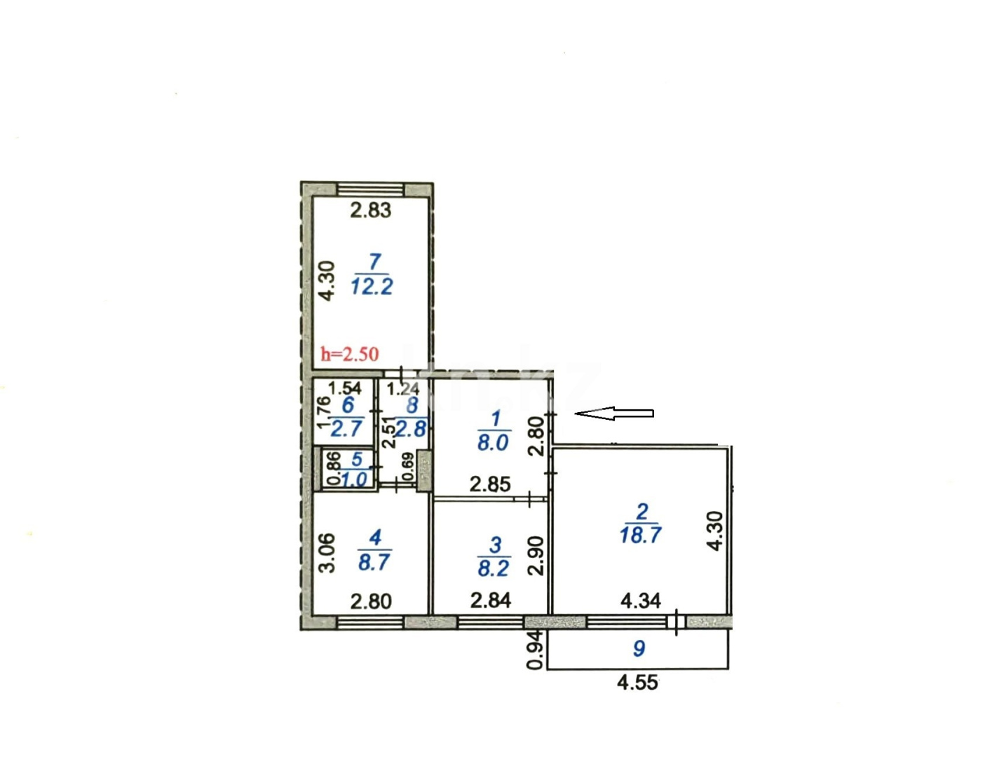 Продажа 3-комнатной квартиры, 64 м², мкр-н Степной-4, дом  7 в Караганде - фото 30