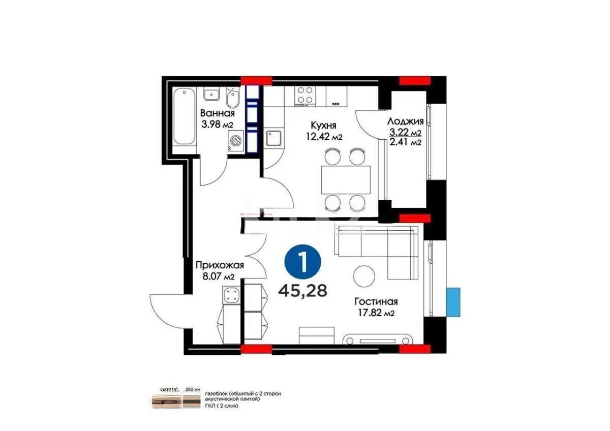 Продажа 1-комнатной квартиры, 46 м² в Астане - фото 4