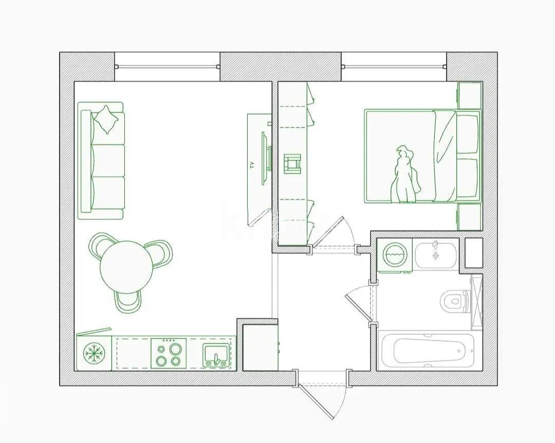 Продажа 2-комнатной квартиры, 35 м² в Астане - фото 2