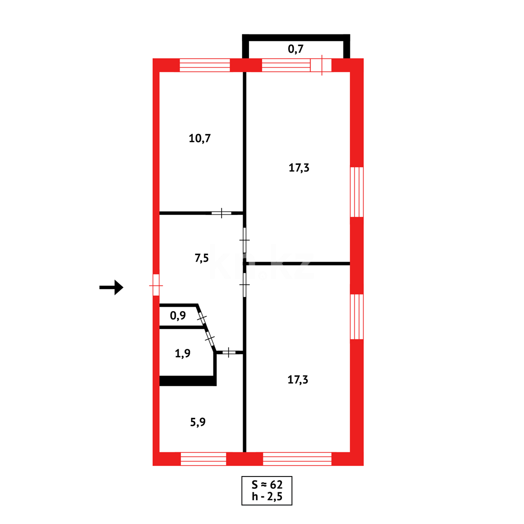 Продажа 3-комнатной квартиры, 62 м² в Караганде - фото 14