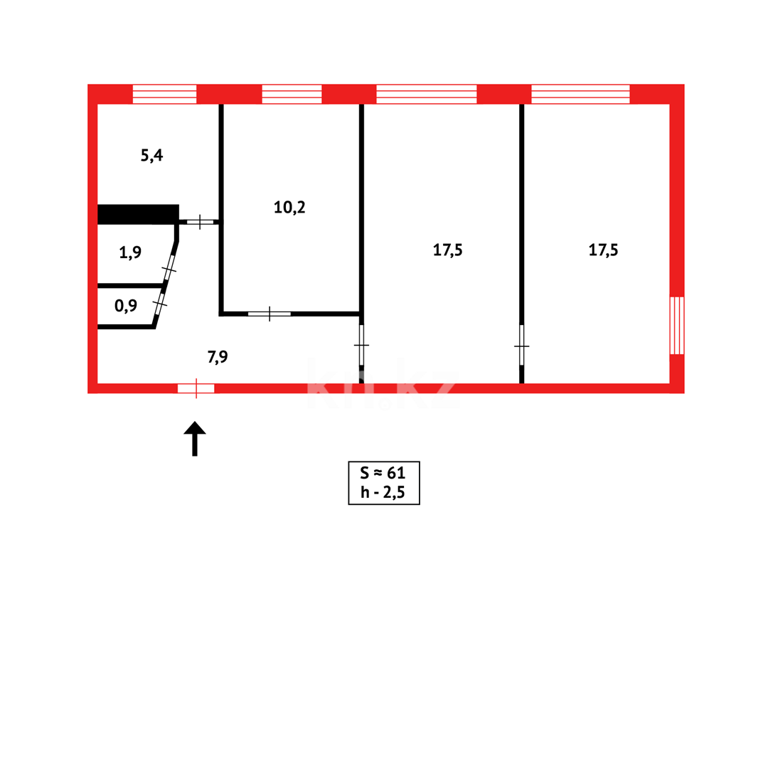 Продажа 3-комнатной квартиры, 61 м², 4А квартал в Темиртау - фото 13