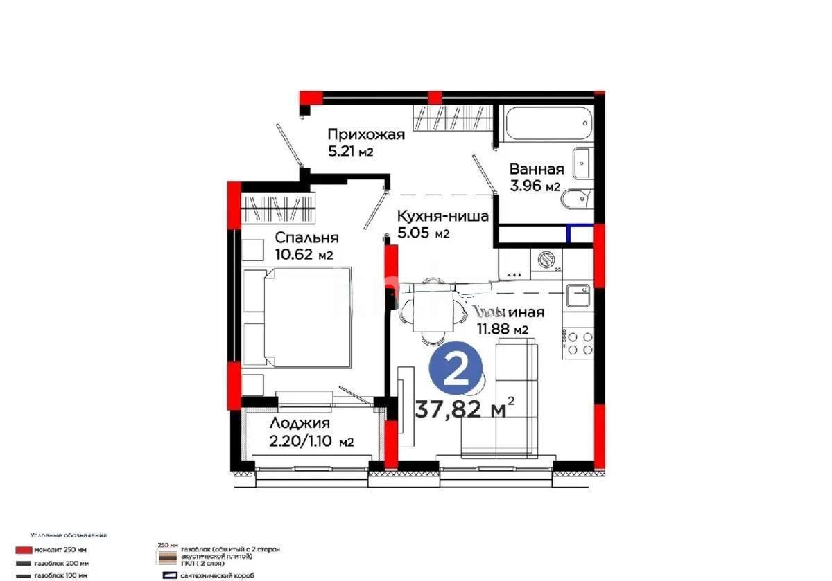 Продажа 2-комнатной квартиры, 38.5 м², пр. Туран, дом  55/16 в Астане - фото 3