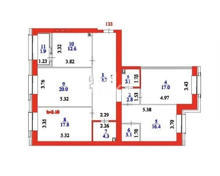 Продажа 4-комнатной квартиры, 118.1 м² в Астане
