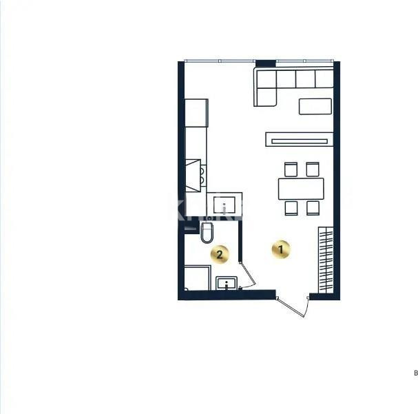 Продажа 1-комнатной квартиры, 29.68 м², ул. Сыбызгы, дом  100 стр в Алматы - фото 2