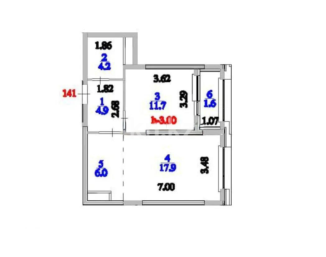 Продажа 2-комнатной квартиры, 46.3 м² в Астане