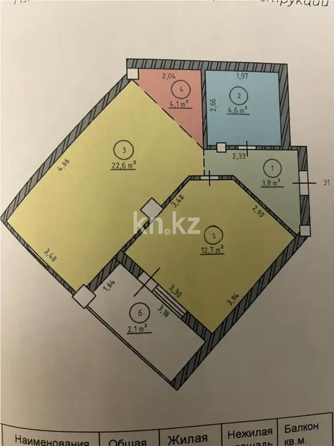 Продажа 2-комнатной квартиры, 52 м² в Караганде - фото 5
