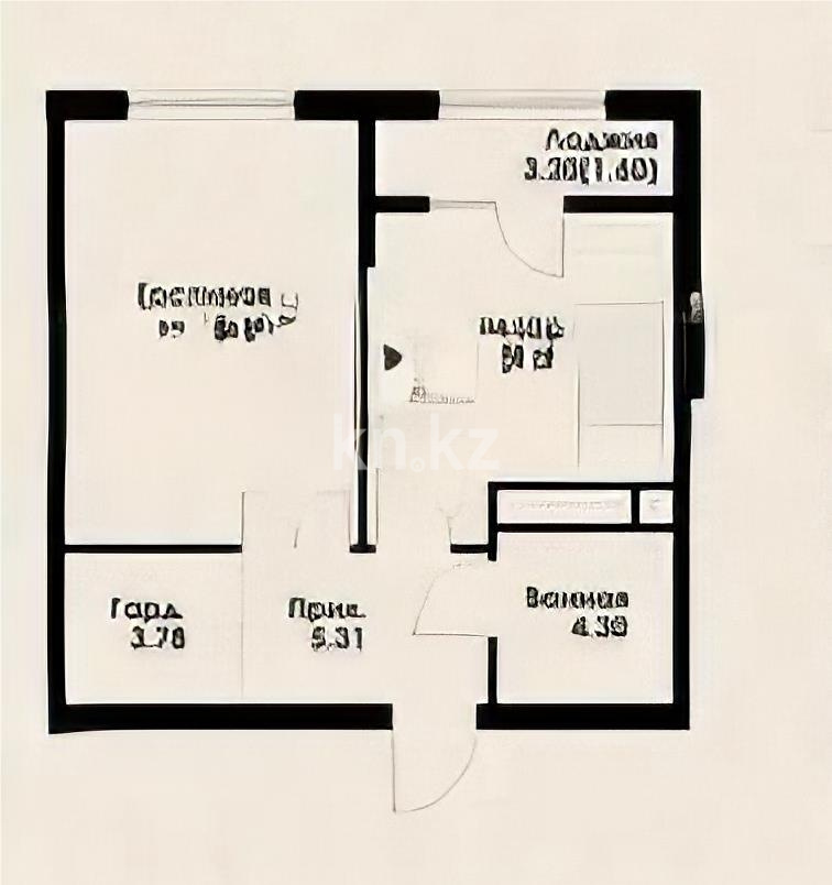 Продажа 1-комнатной квартиры, 46 м² в Алматы