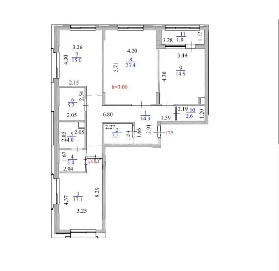 Продажа 3-комнатной квартиры, 105.2 м² в Астане