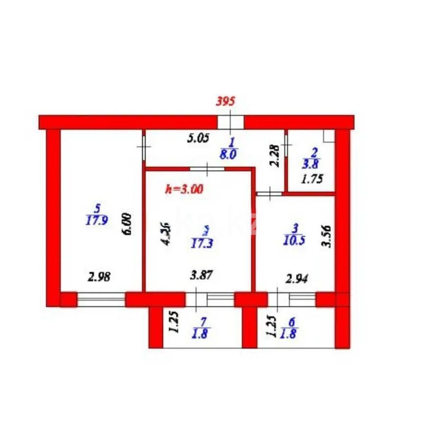 Продажа 2-комнатной квартиры, 61.1 м² в Астане