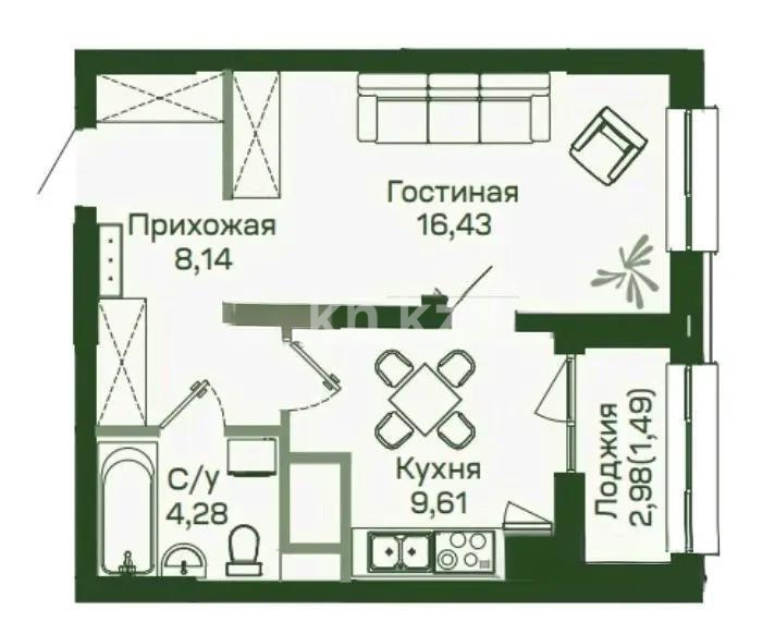 Продажа 1-комнатной квартиры, 40 м², ул. Калдаякова, дом  59 стр в Астане
