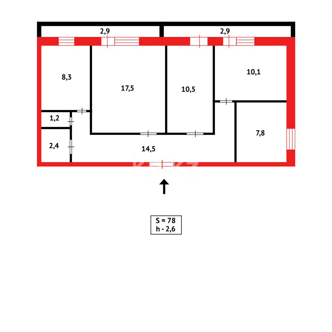 Продажа 4-комнатной квартиры, 77 м², пр. Республики в Караганде - фото 17