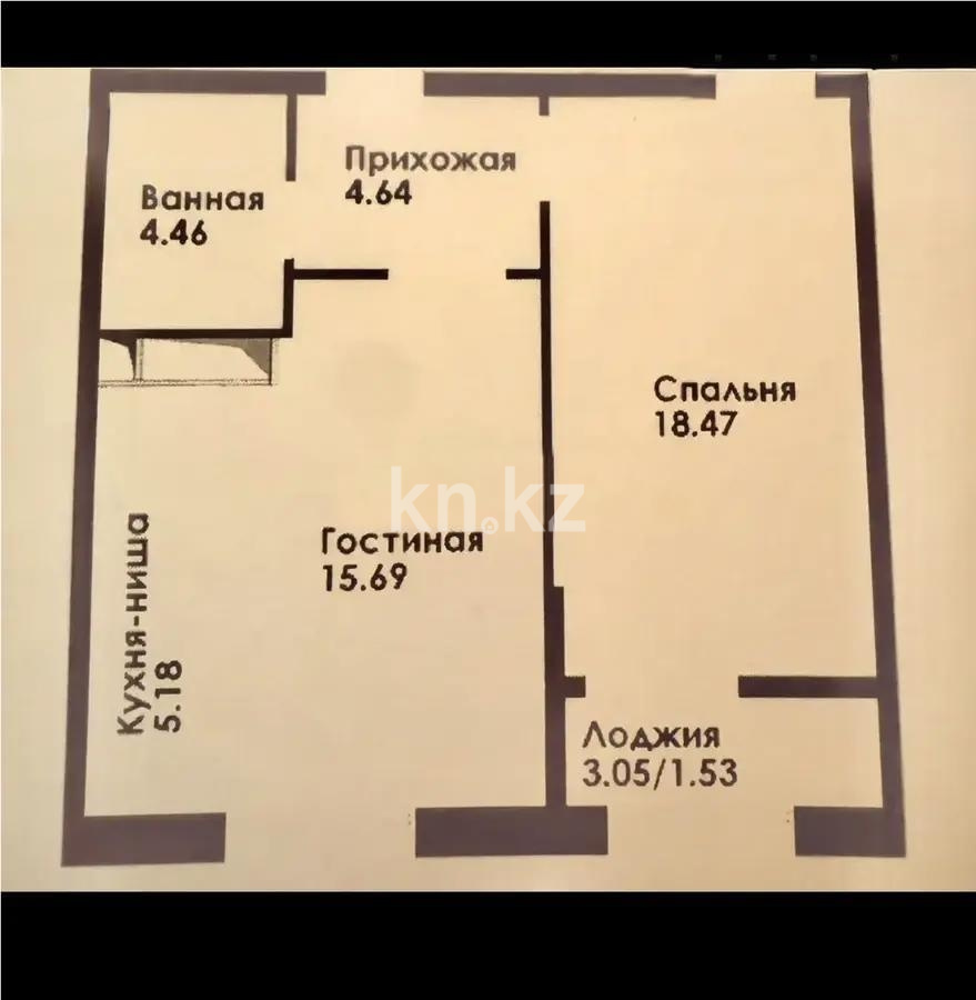 Продажа 2-комнатной квартиры, 50 м² в Алматы