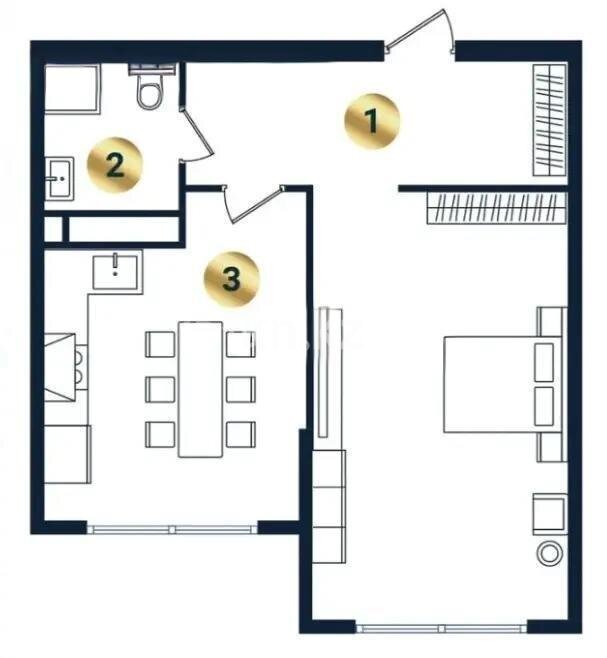 Продажа 2-комнатной квартиры, 54 м² в Алматы