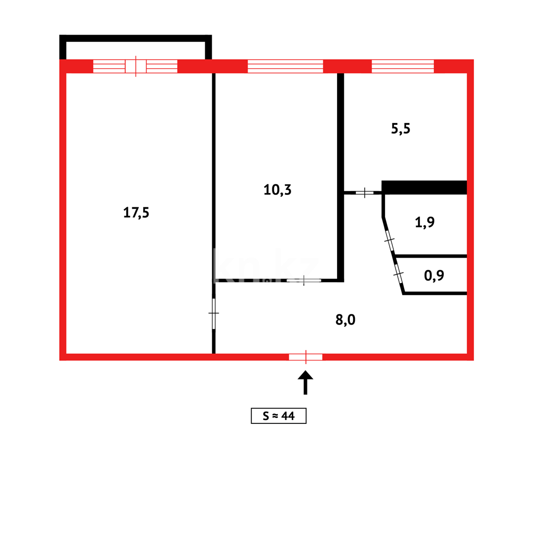 Продажа 2-комнатной квартиры, 44 м² в Темиртау - фото 7