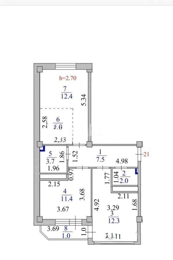 Продажа 3-комнатной квартиры, 56.3 м² в Астане - фото 5