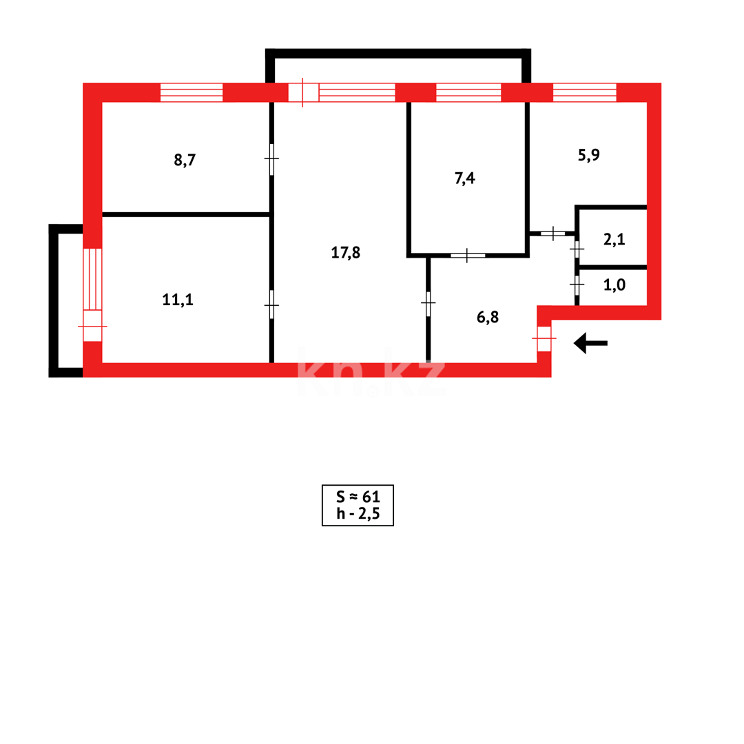 Продажа 4-комнатной квартиры, 64 м² в Караганде - фото 15