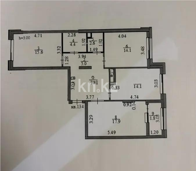 Продажа 3-комнатной квартиры, 87.4 м² в Астане