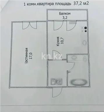 Продажа 1-комнатной квартиры, 37.9 м² в Астане