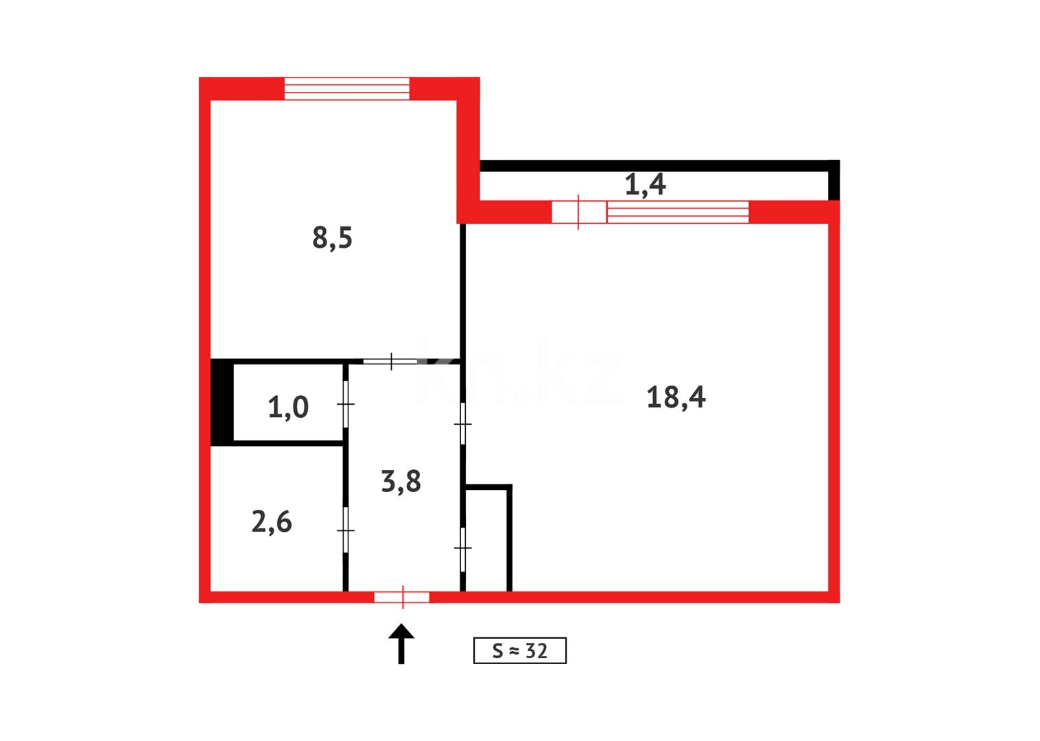 Продажа 1-комнатной квартиры, 32 м² в Караганде - фото 6