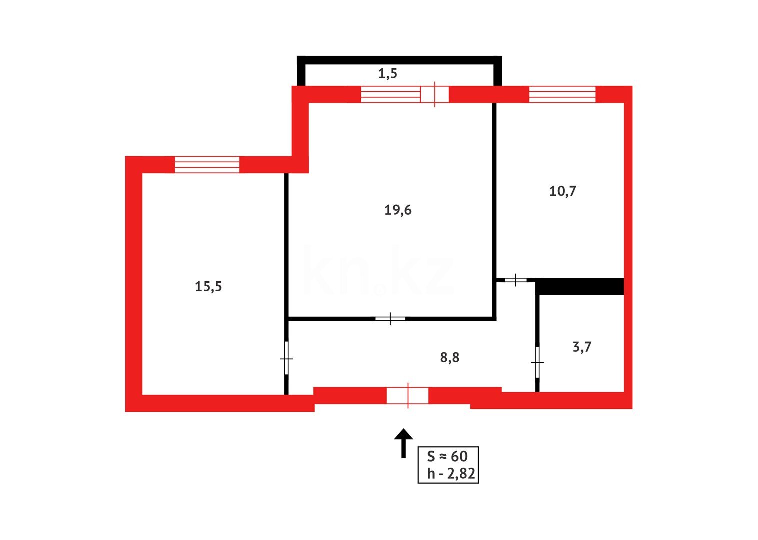 Продажа 2-комнатной квартиры, 60 м² в Караганде - фото 19