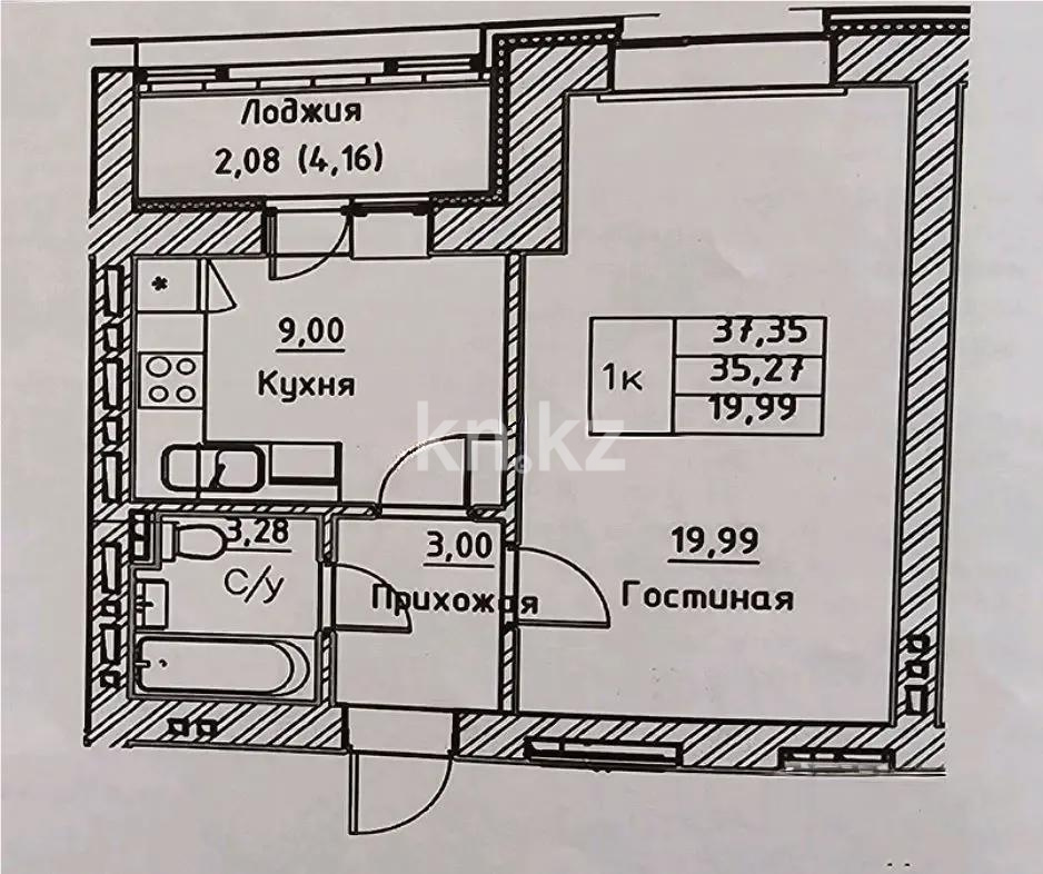 Продажа 1-комнатной квартиры, 37.35 м², ул. А-52, дом  2 в Астане - фото 4