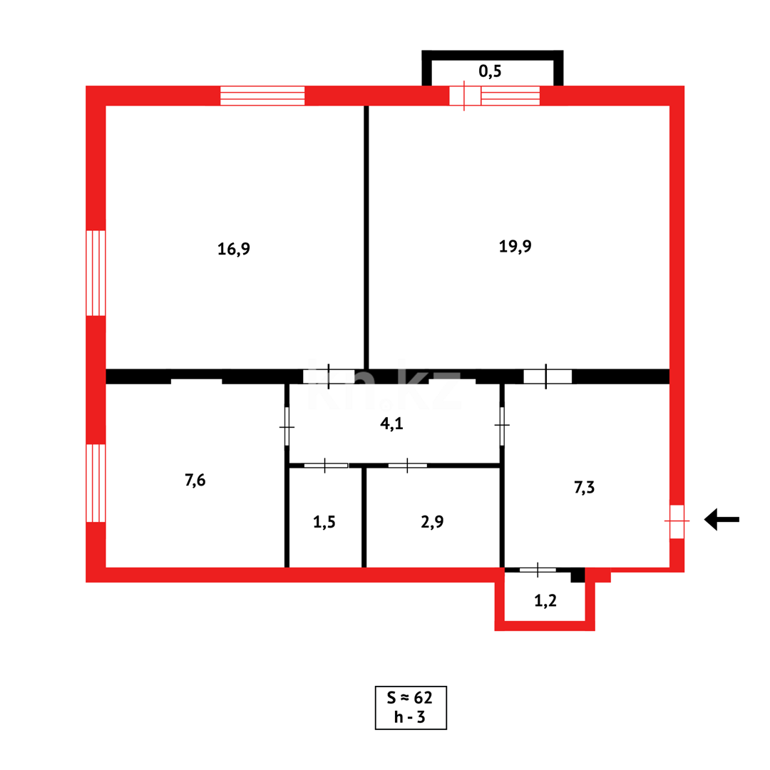 Продажа 2-комнатной квартиры, 59 м² в Караганде - фото 13
