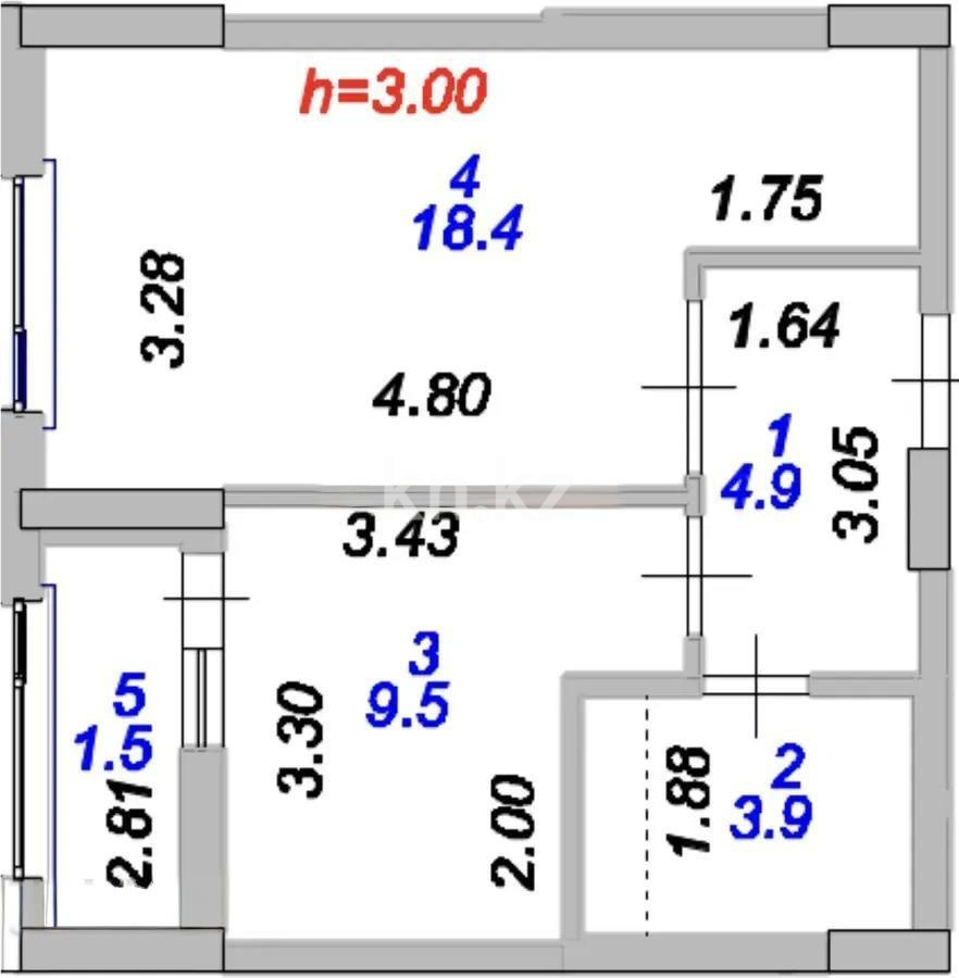 Продажа 1-комнатной квартиры, 38.2 м², ул. Молдагалиева, дом  3 в Астане - фото 3