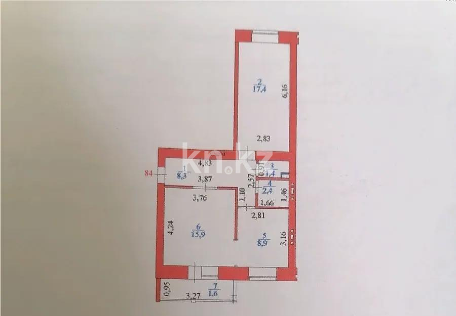 Продажа 2-комнатной квартиры, 56 м² в Астане