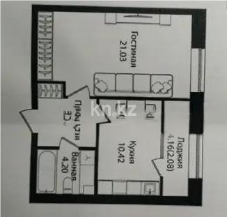 Продажа 2-комнатной квартиры, 43.23 м² в Астане