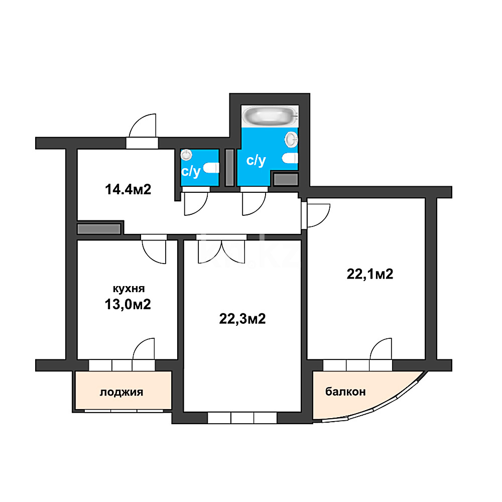 Продажа 2-комнатной квартиры, 81.4 м² в Алматы - фото 6