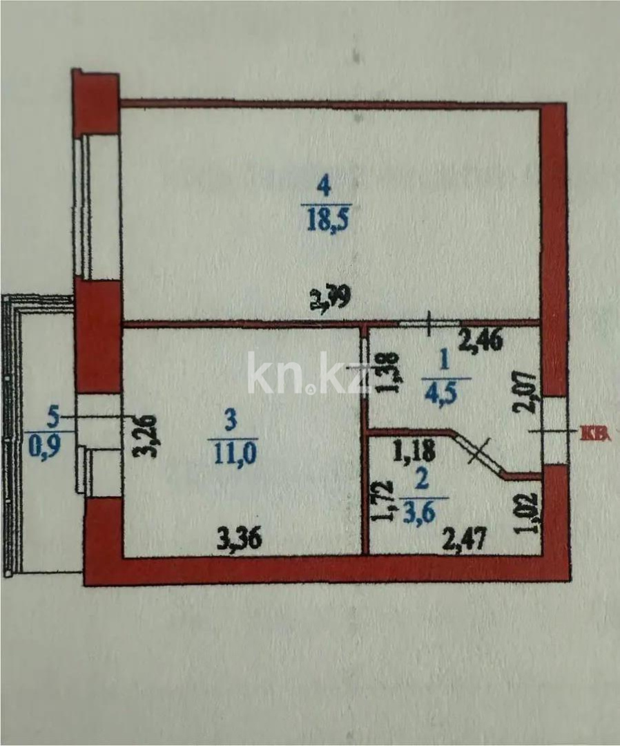 Продажа 1-комнатной квартиры, 38.5 м² в Астане