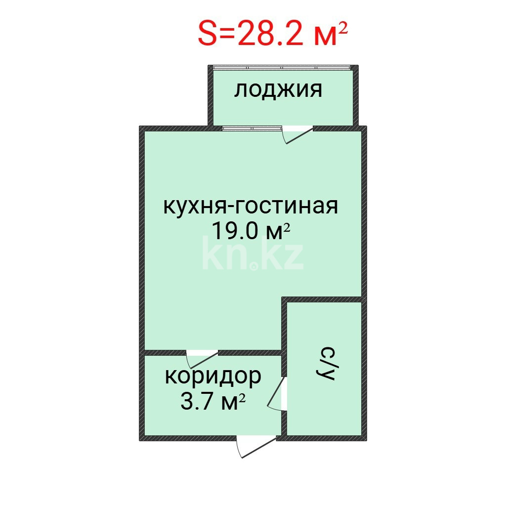 Продажа 1-комнатной квартиры, 28.2 м² в Костанае - фото 2