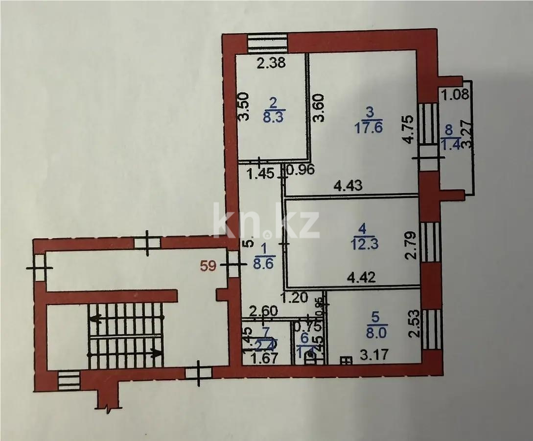 Продажа 3-комнатной квартиры, 59 м² в Караганде - фото 8