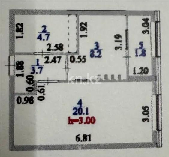 Продажа 1-комнатной квартиры, 40 м², ул. Бухар жырау, дом  12/2 в Астане