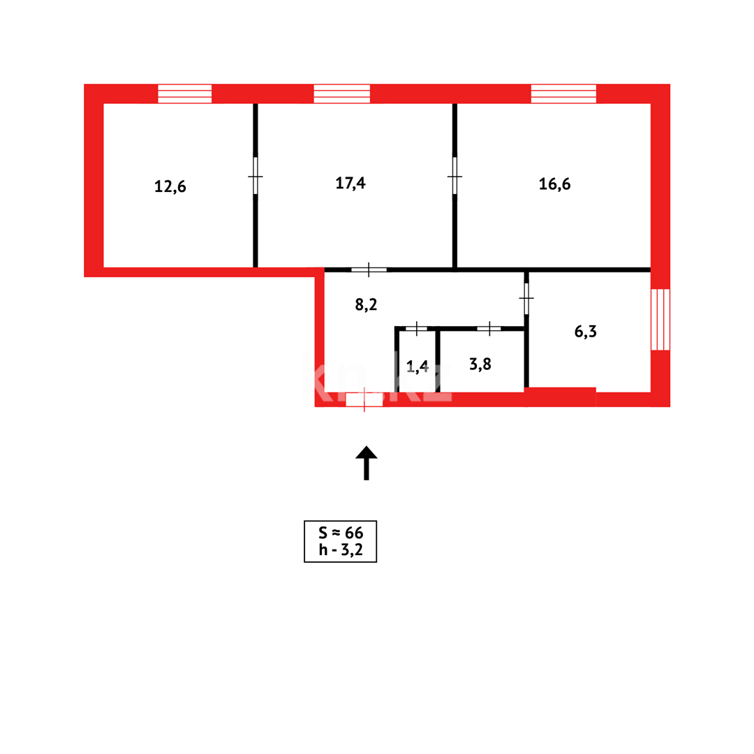 Продажа 3-комнатной квартиры, 66 м², ул. Сейфуллина в Темиртау - фото 13