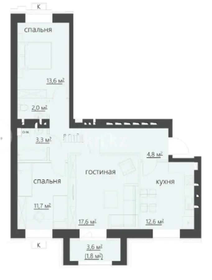 Продажа 3-комнатной квартиры, 80 м², 067 учетный квартал, дом  464/4 в Караганде