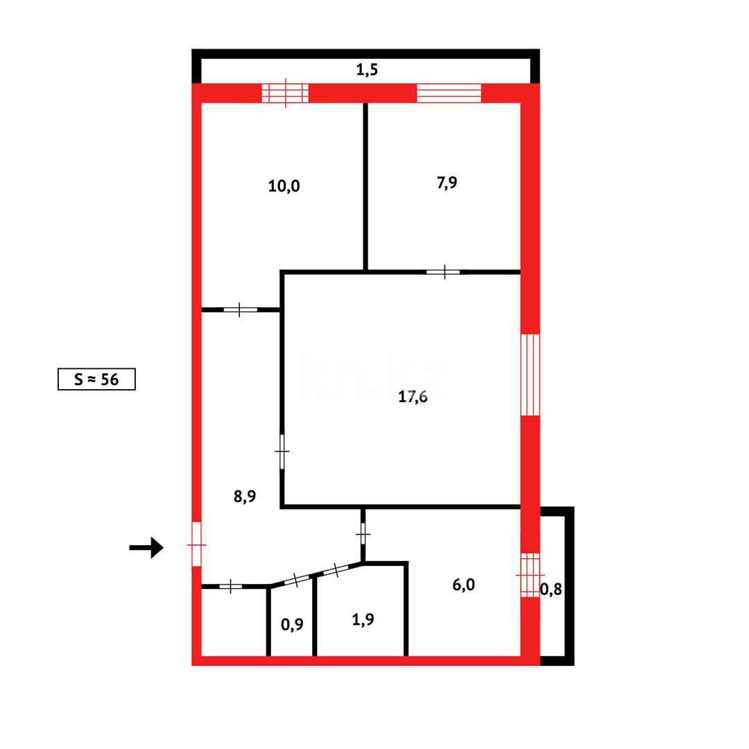Продажа 3-комнатной квартиры, 55 м² в Темиртау - фото 15