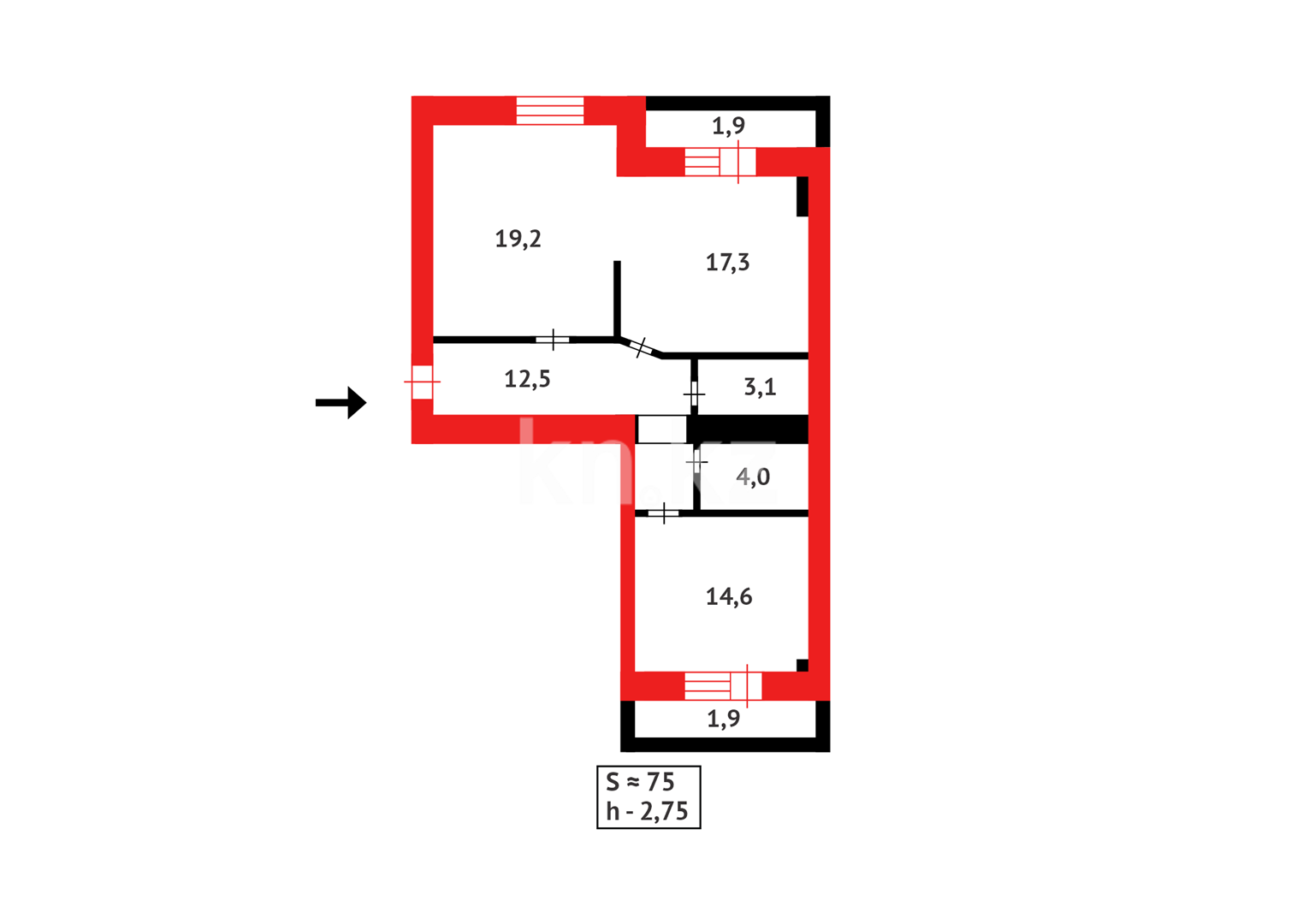 Продажа 2-комнатной квартиры, 74.5 м² в Астане - фото 3