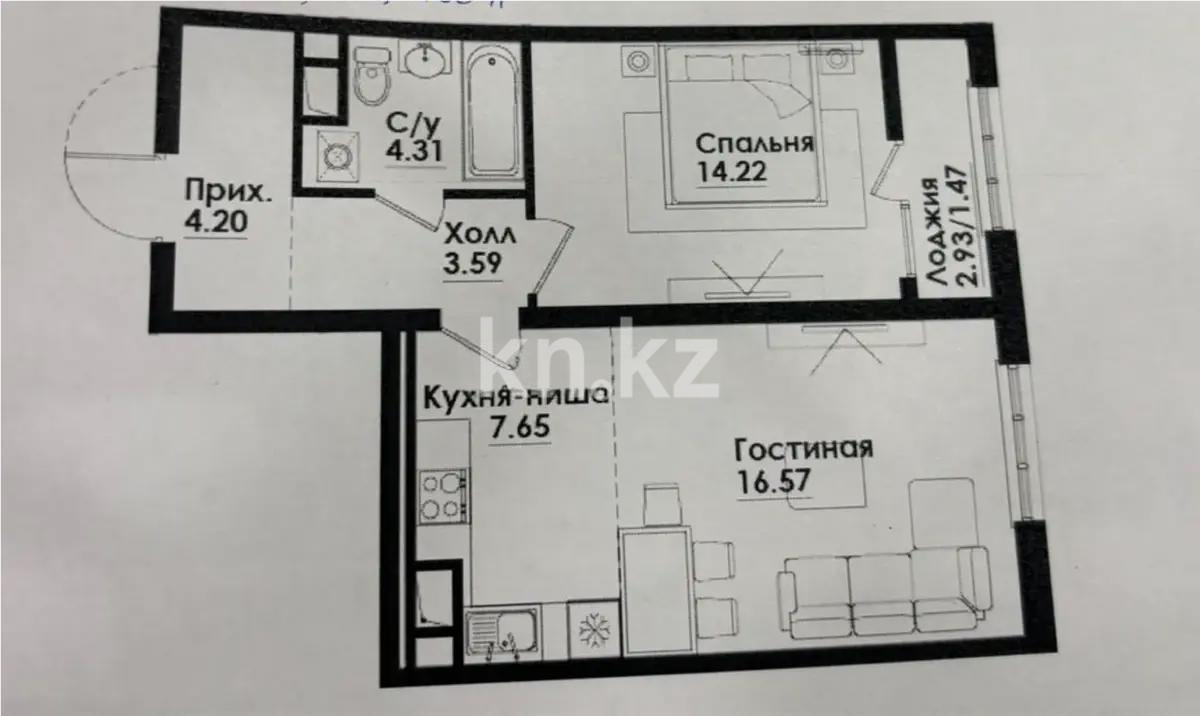 Продажа 2-комнатной квартиры, 54 м², ул. Симферопольская, дом  1/2 в Алматы