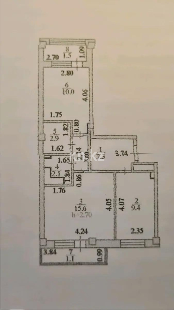 Продажа 2-комнатной квартиры, 50 м² в Астане