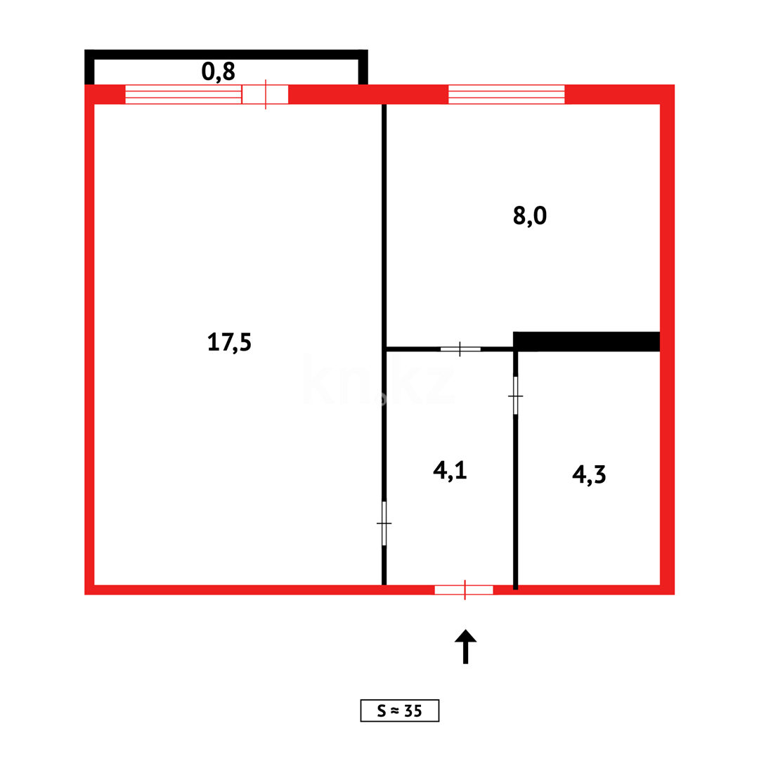 Продажа 1-комнатной квартиры, 34 м², мкр-н 8 в Темиртау - фото 11