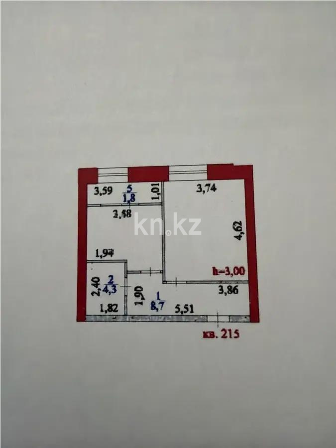 Продажа 1-комнатной квартиры, 42 м² в Астане