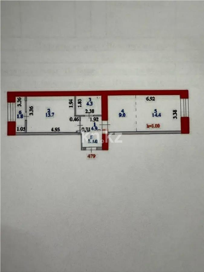 Продажа 2-комнатной квартиры, 50.1 м² в Астане - фото 3