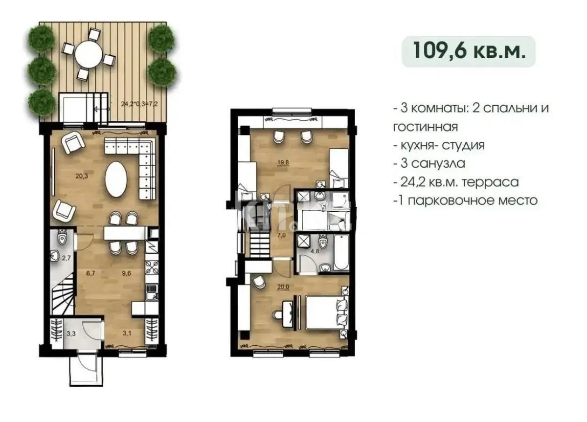 Продажа 4-комнатной квартиры, 109 м² в Алматы