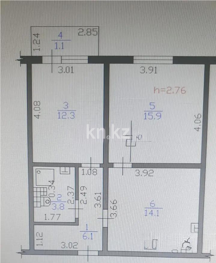 Продажа 2-комнатной квартиры, 55.4 м², мкр. Жетысу-3, дом  55а в Алматы - фото 5