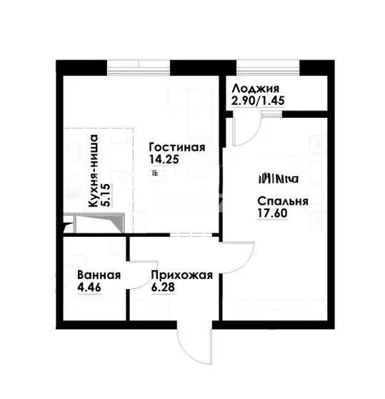 Продажа 2-комнатной квартиры, 50 м² в Алматы