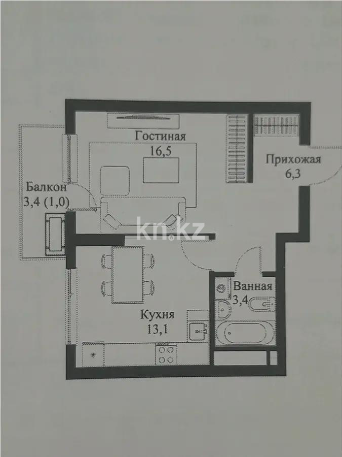 Продажа 1-комнатной квартиры, 40.3 м² в Алматы