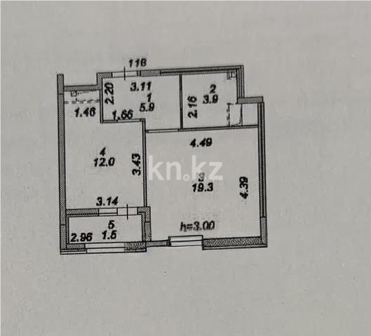 Продажа 1-комнатной квартиры, 42.6 м², пр. Туран, дом  39/2 стр в Астане