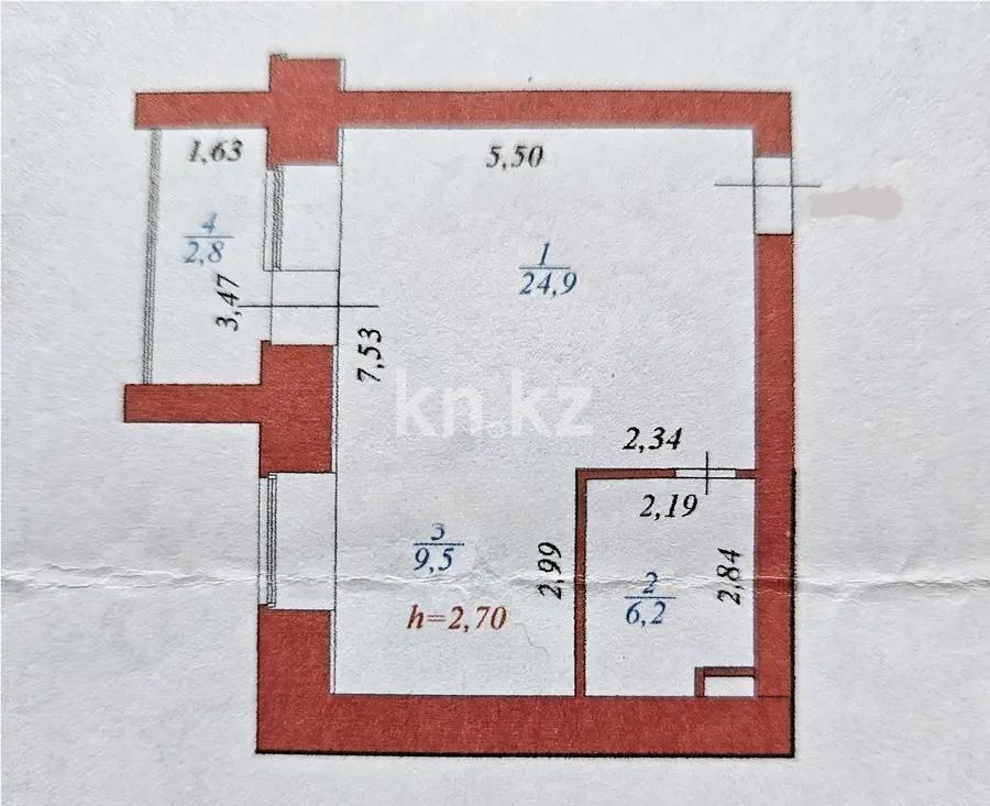 Продажа 1-комнатной квартиры, 43.4 м² в Астане - фото 3