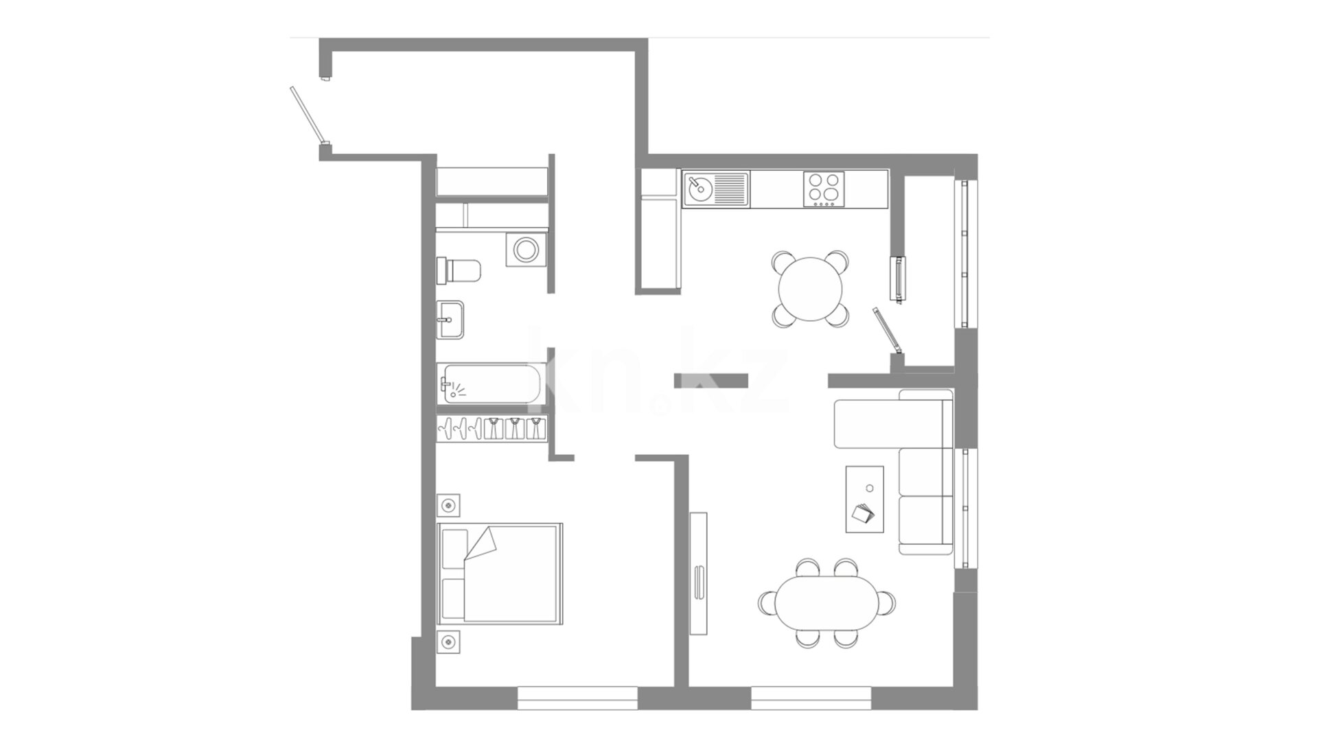 ЖК Adamant, 2-комнатная, цена 35 086 500 ₸, 565 000 ₸&nbsp;/&nbsp;м²